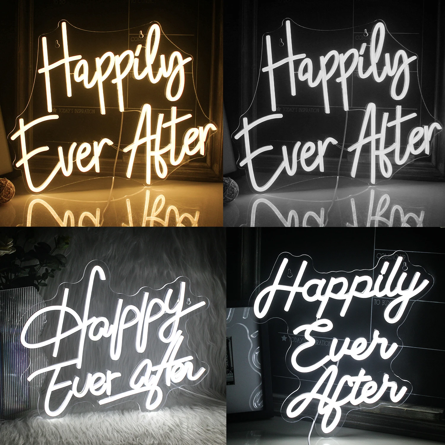 

Wanxing Happily Ever After Led Neon Sign For Flexible Light Letter Wedding Happy Birthday Party Aesthetic Room Wall Decoration