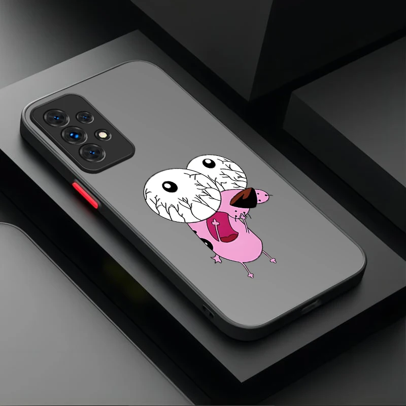 Cartoon Courages Cowardly Dog Case For Samsung Galaxy A54 A34 A24 A14 A13 A73 A23 A05 A05S A72 A52 A52S A32 A22 A12 A31 A51 A71