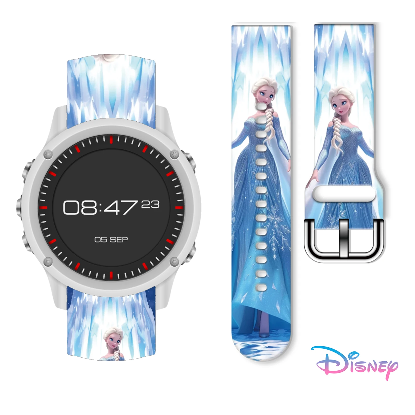 

20mm 22mm Frozen Series Printed Strap for Samsung Galaxy 7/6/5 40mm 44mm Band Replaceable Bracelet for Xiaomi Amazfit Watchband