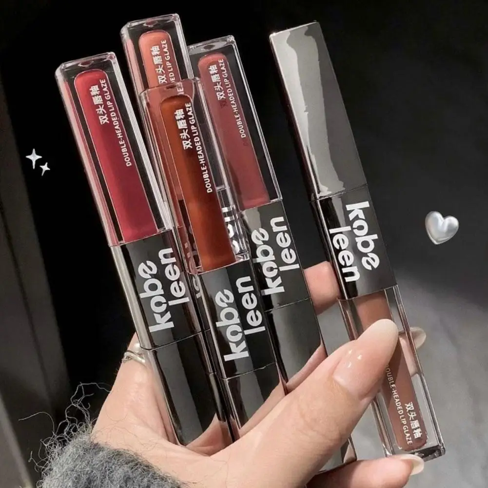 

Double-ended Lip Glaze Mirror Watery Glossy Lip Oil Lipstick Care Non-stick Lip Cup Gloss Makeup Female Honey Non-fading Li Z0G9