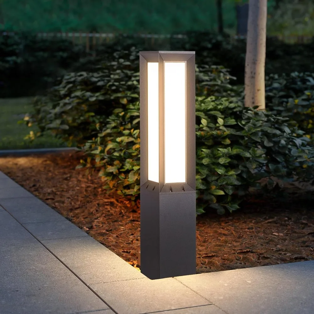 impermeavel jardim floor lamp solar lights 3000k led bollard lighting modern walkway light landscape lights 32 polegada ip65 01