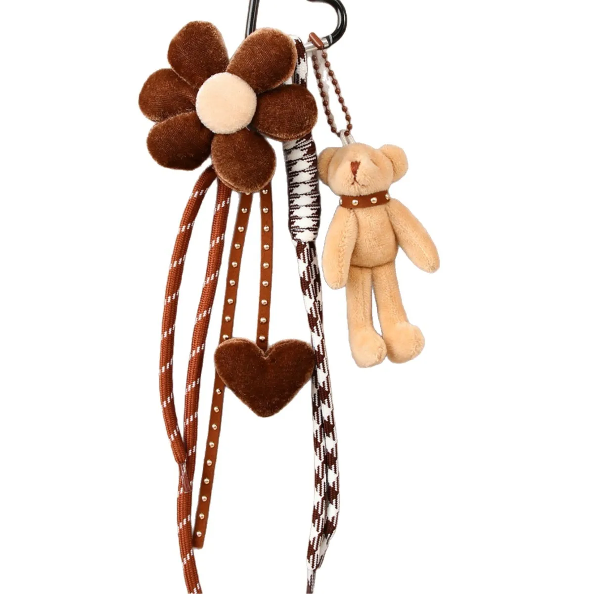 شعبية الموضة الرائعة الكرتون لطيف الدب حقيبة قلادة المخملية الحب تنوعا المفاتيح قلادة شخصية حقيبة أجزاء الملحقات #5