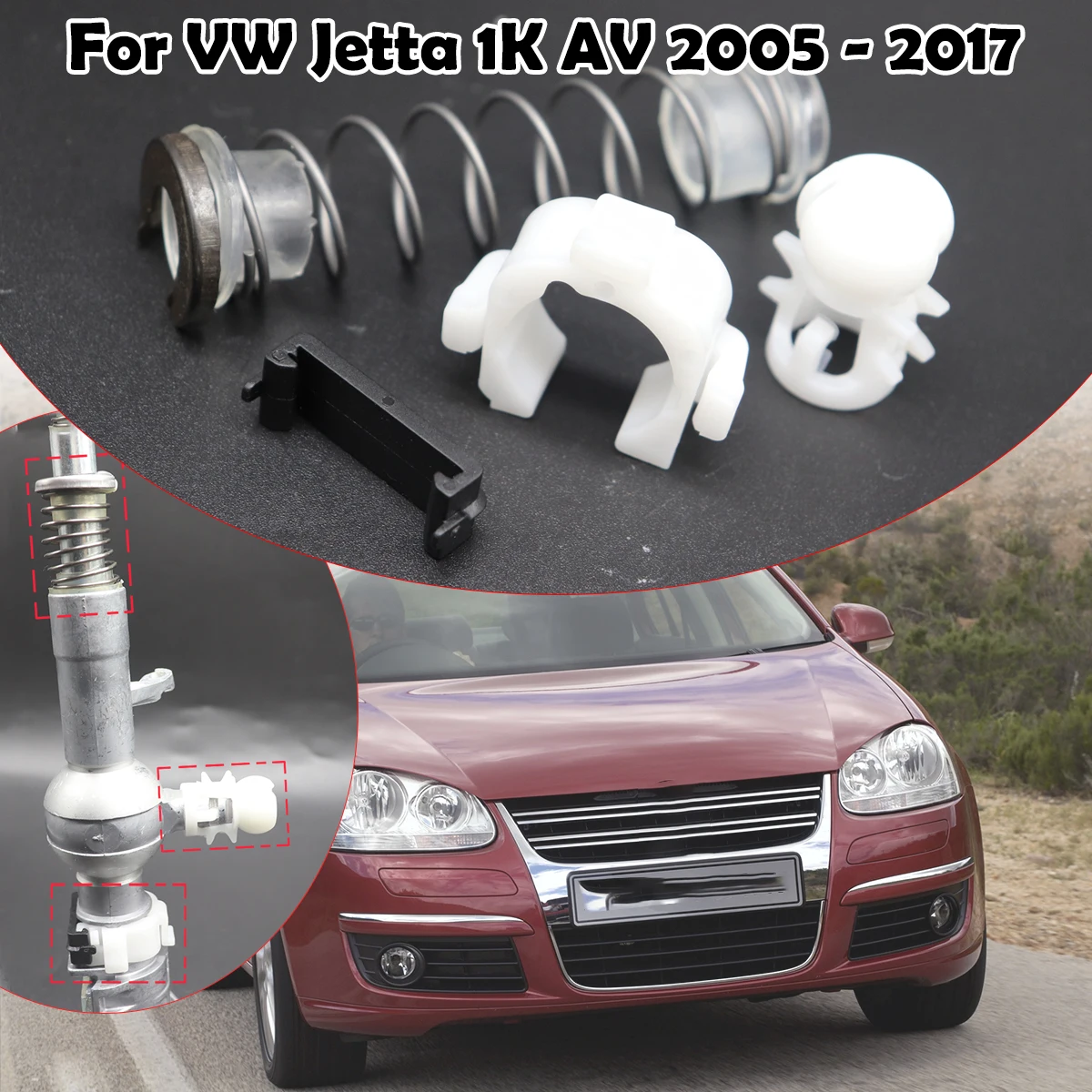 

For VW Jetta 1K AV 2005 - 2017 Gear Shifter Selector Lever Shaft Gear Stick Spring Bushing Shift Issue Fix Linkage End Rebuild