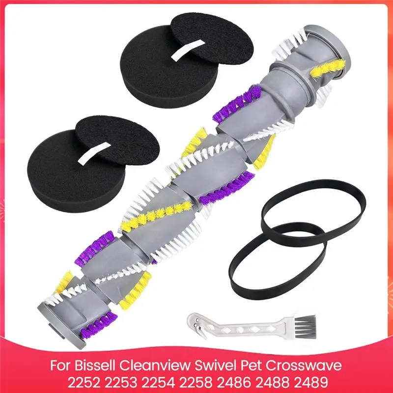 Y50A-Brush Filters Accessories Kit For Bissell Cleanview Swivel Pet Crosswave 2252 2253 2254 2258 2486 2488 2489