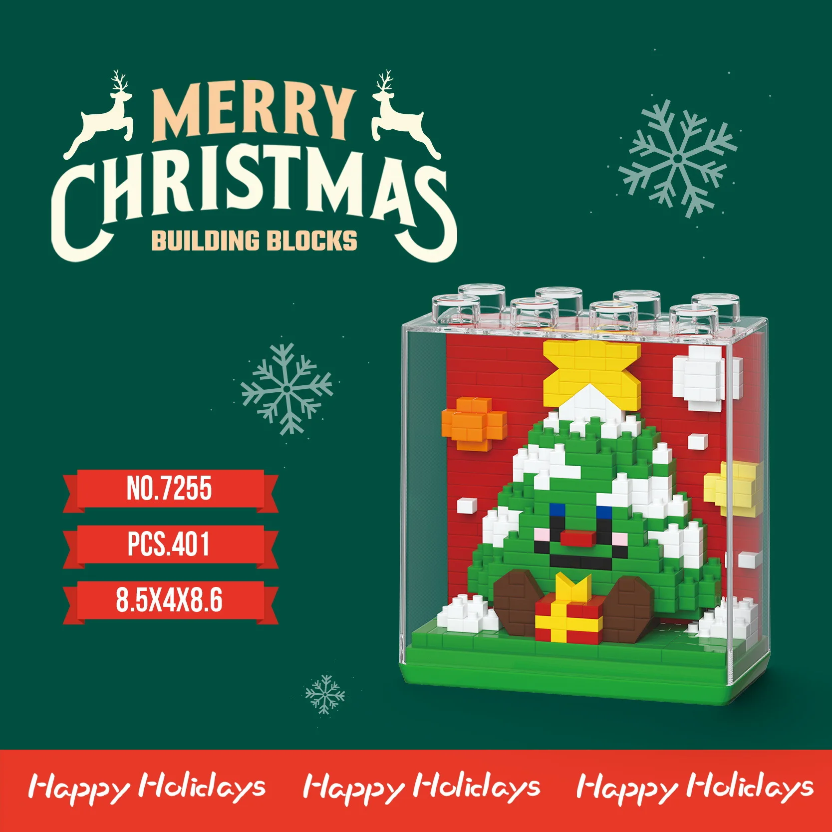 

Christmas Village House Building Set Santa Claus Train Tree Micro Bricks Construction Set for Adults girls Gifts 6-12 Years Old