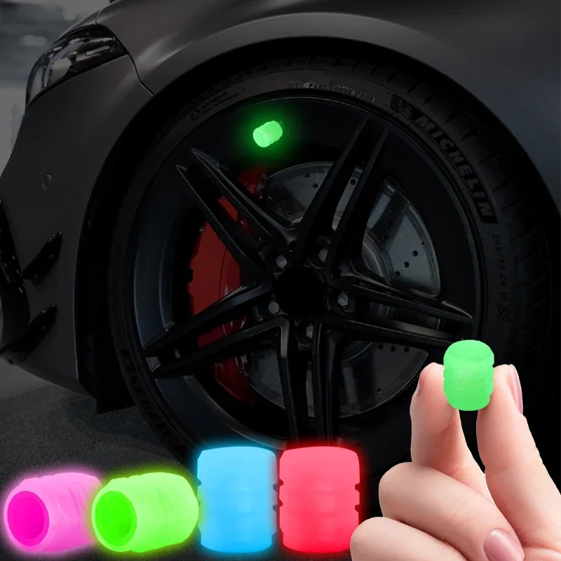 4pcs For Lexus Is220d Nx300h Ct200 Luminous Valve Stem Caps Fluorescent Night Glowing Car Motorcycle Bicycle Bike Wheel Tyre Hub