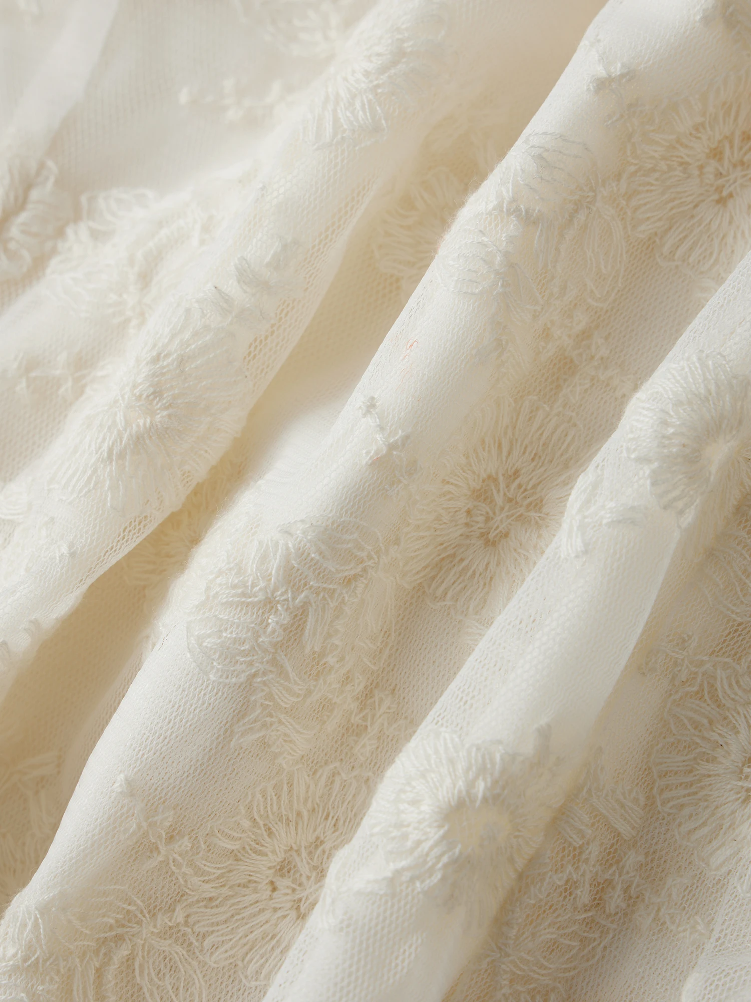 بلوزة دانتيل أنيقة بأكمام واسعة ورقبة على شكل حرف U بلوزة شبه شفافة أنيقة مع حاشية واسعة لأزياء النساء