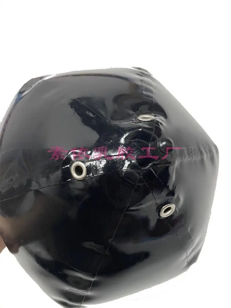 latex gummi mask inflatable one lockable zip ball mask full cover hood