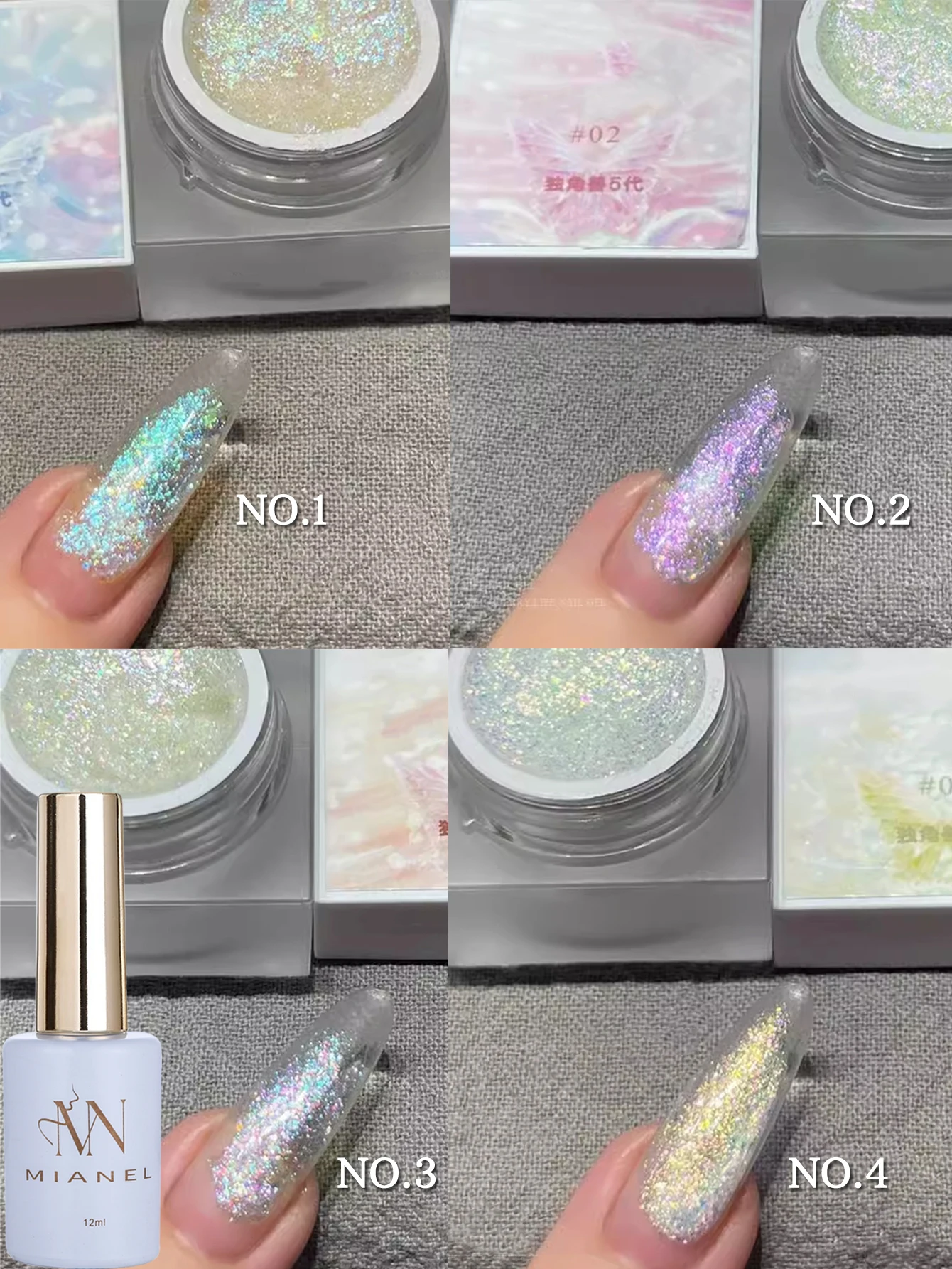 MN 12ML 4 최고 판매 색상 세트 일본식 인어 유니콘 젤 매니큐어 여름 실버 글리터 매니큐어 적합