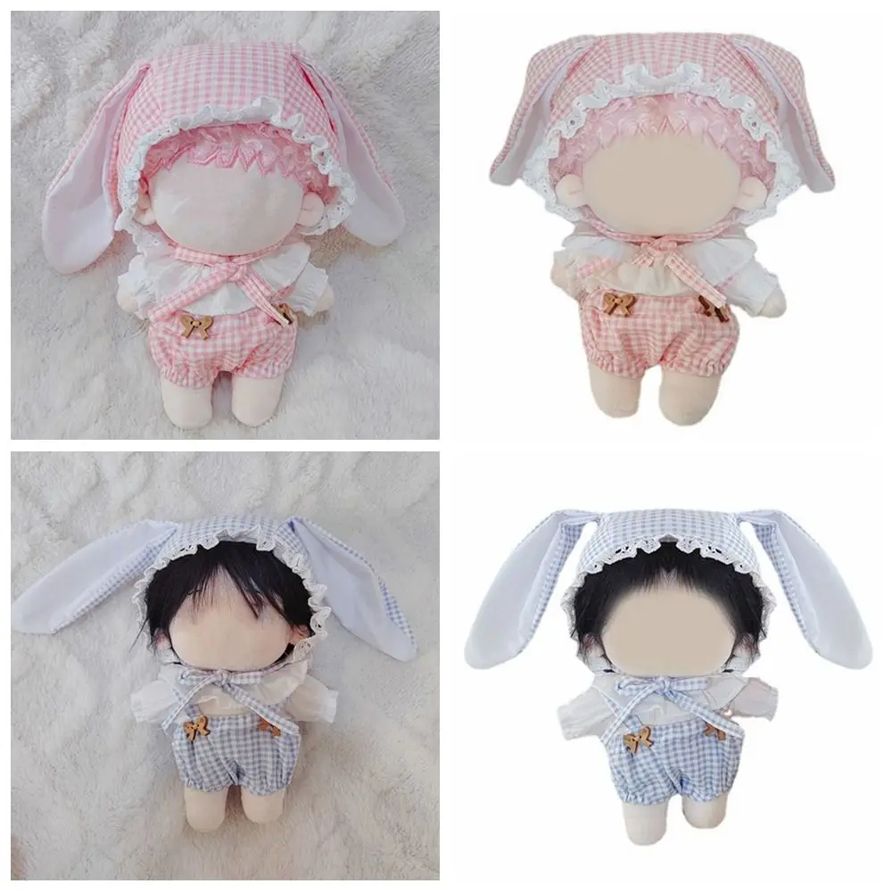 

Toy Photo Props Playing House Changing Dress Game 20cm Doll Clothes Blouse Overalls Suit Grid Lace Cap Suspender Pants