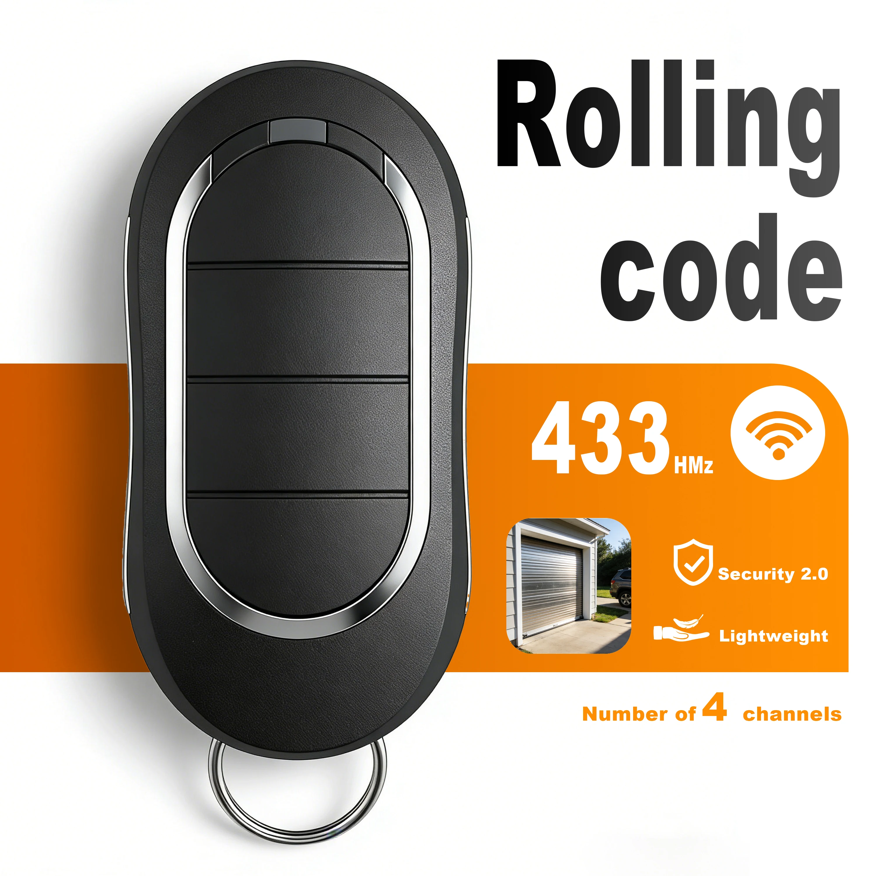 433MHz Alutech AT-4N AT 4N Garage Gate Door Remote Control 433.92MHz Rolling Code Transmitter
