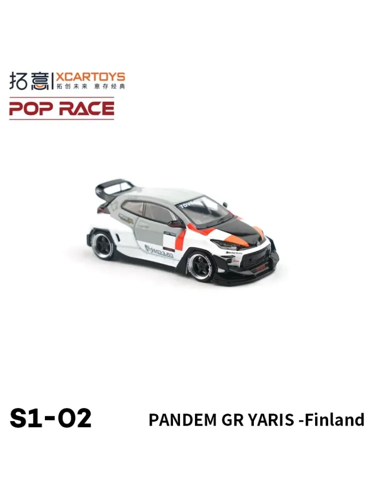 XCARTOYS POPRACE-modelo de coche de aleación fundida a presión, juguetes de regalo decorados, PANDEM GR YARIS Finland, juguetes de regalo para el Día de los niños, 1:64