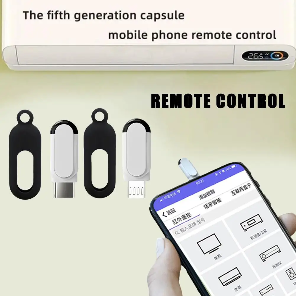 Smart Phone IR Infrared Remote Control Adapter Type C Micro USB Interface for TV Air Conditioner Mini Wireless Remote Contr F0Q7