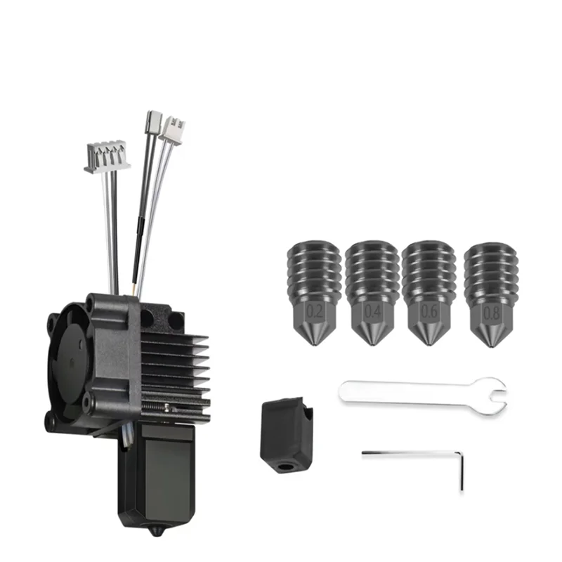 

HJ-Для Bambu Lab X1 X1C Комплект Hotend для 3D-принтера — печатающая головка V2.0 с насадками из закаленной стали, детали для 3D-печати охлаждающего вентилятора