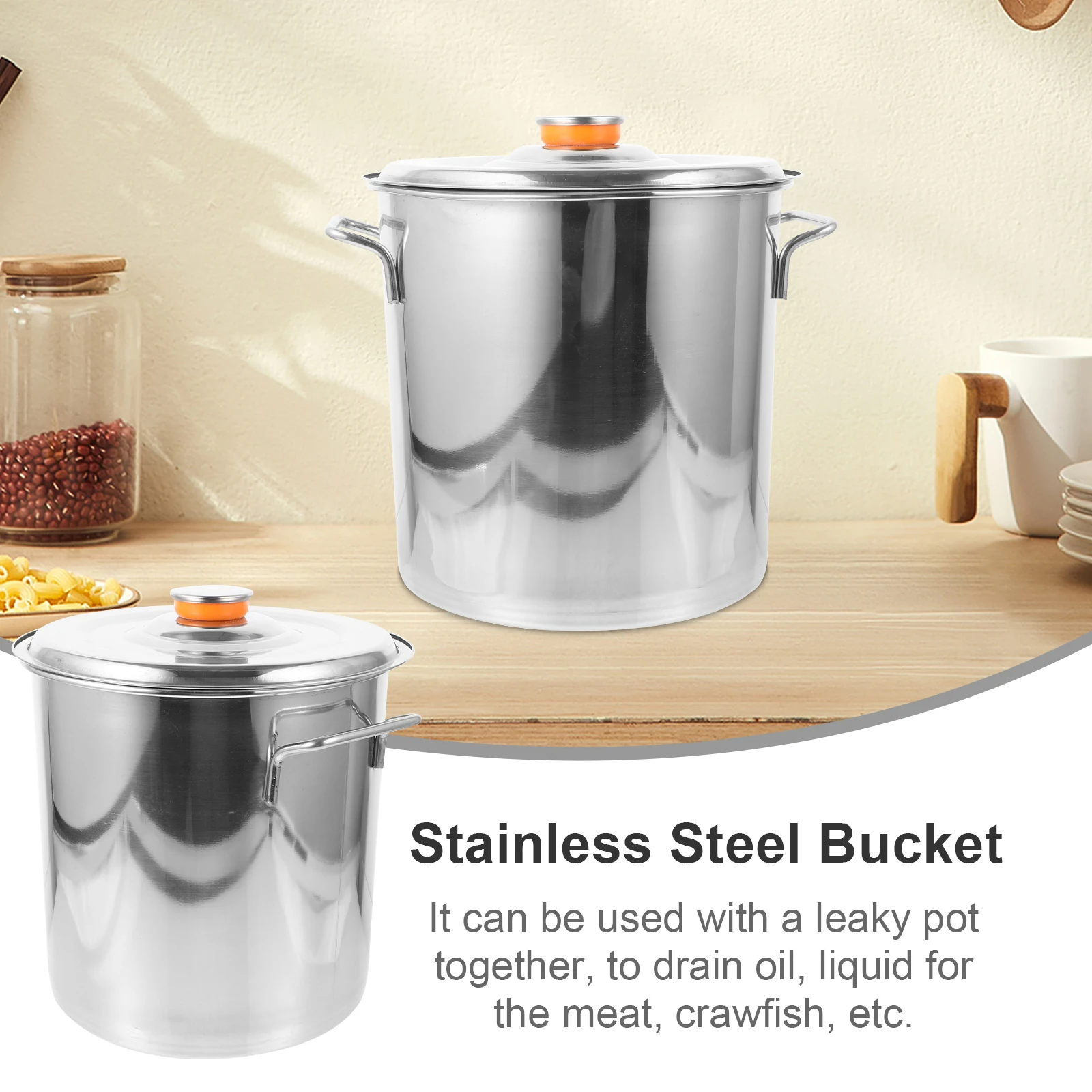 

Stainless Steel 25# Seafood Boiler Crawfish Seafood Boiler Cook Pot Metal Stewed Pot Stockpot Strainer Kitchen Supplies
