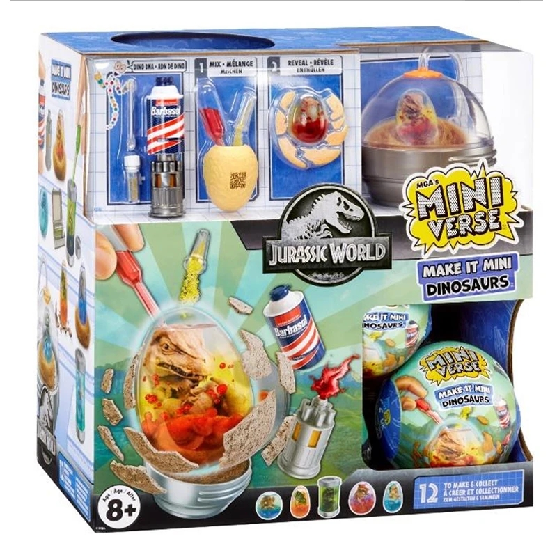 Miniverse Asli Make It Mini Dinosaurus Dunia Jurassic Diy Bola Buta Telur Dinosaurus Mainan Diy Anak Hadiah Ornamen Bola Buta