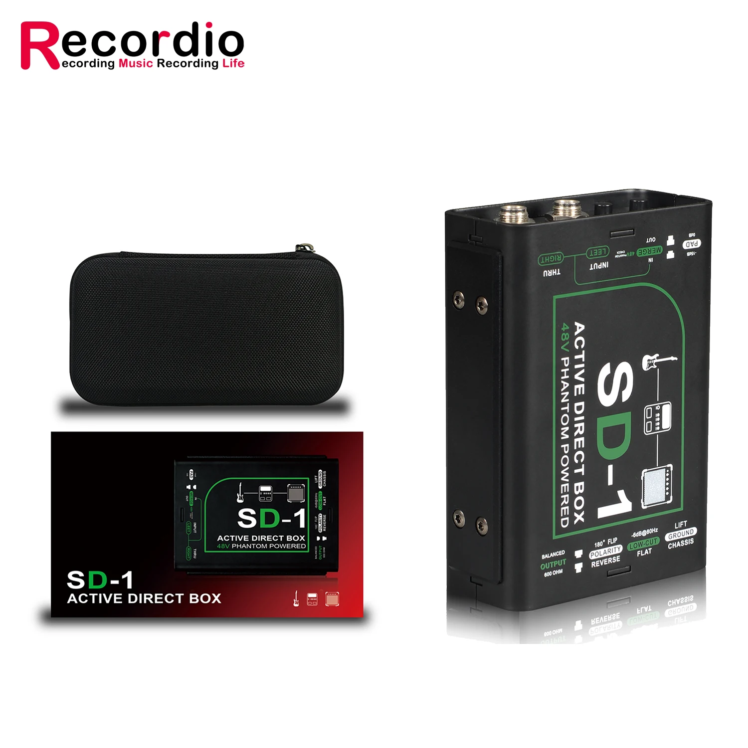 

GAZ-SD1 Professional 48V SD-1 Box Professional Guitar Instrument Mono DI Box Active Series Effect Device Active Direct Box