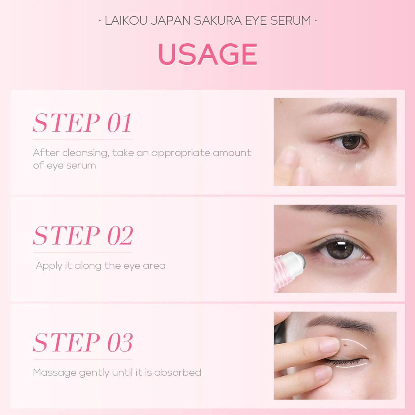 LAIKOU Serum Eye Massage Cream Slide Ball Essence Firming Remover Dark Circles Wrinkle Anti-Puffiness Bags Under Eye Skin