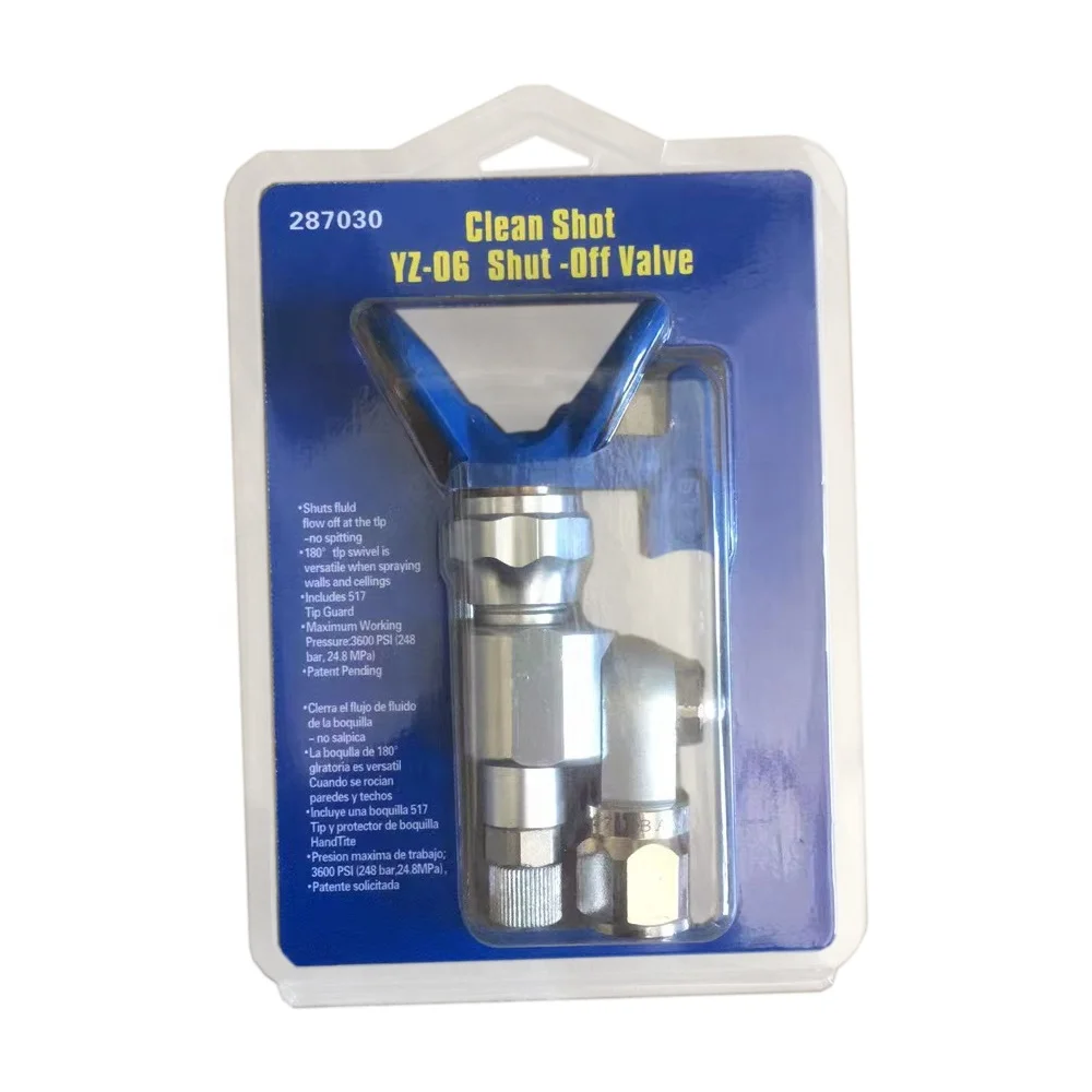 

CleanShot Shut-Off Valve Swivel Joint Extension Anti-spitting 287030 for Airless Sprayer Gro TN WR Spray Gun with 517 Tips