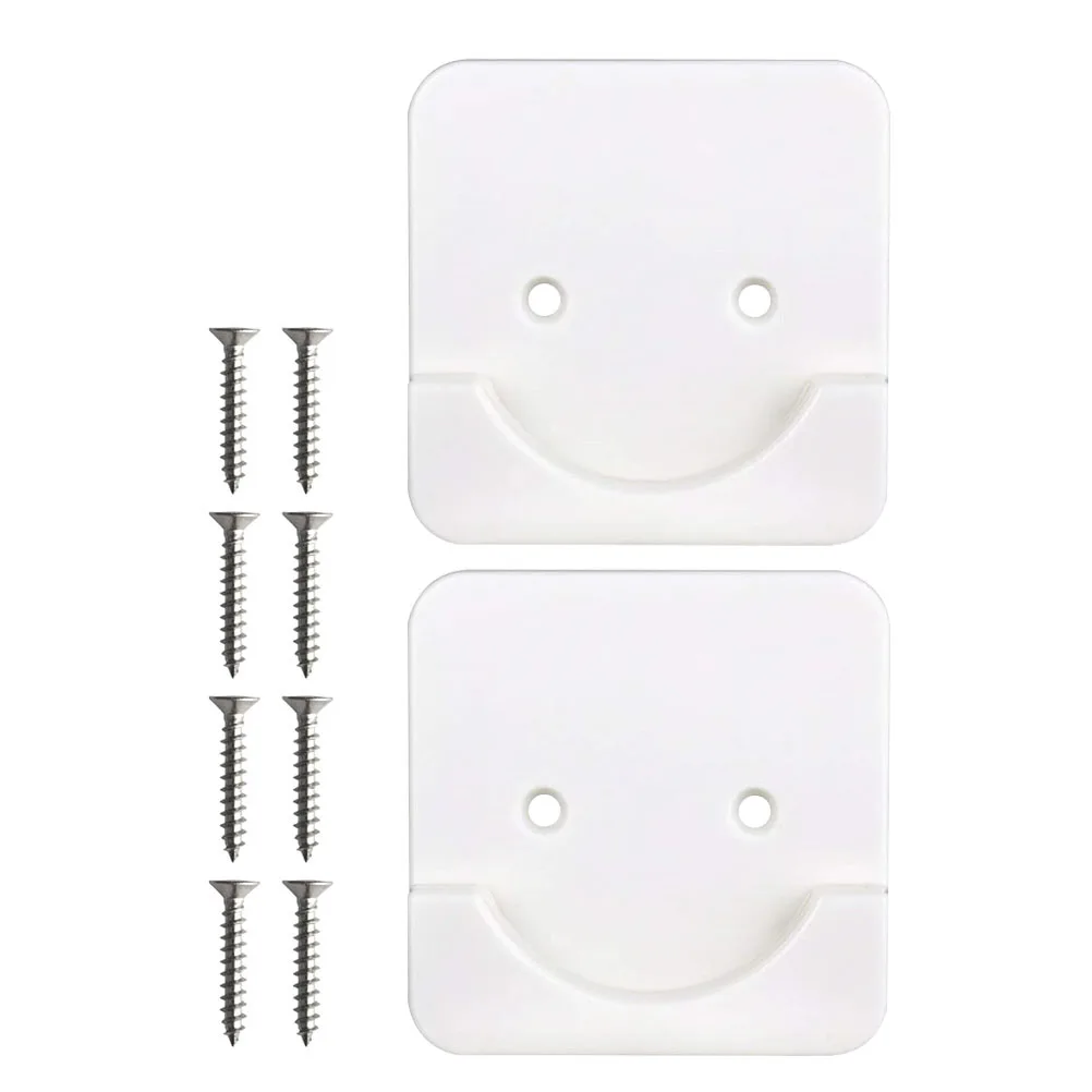 

2 Pcs ABS Plastic Shower Curtain Rod Holder Round Socket Design Heavy Duty Bathroom Mount Retainer Easy Clean