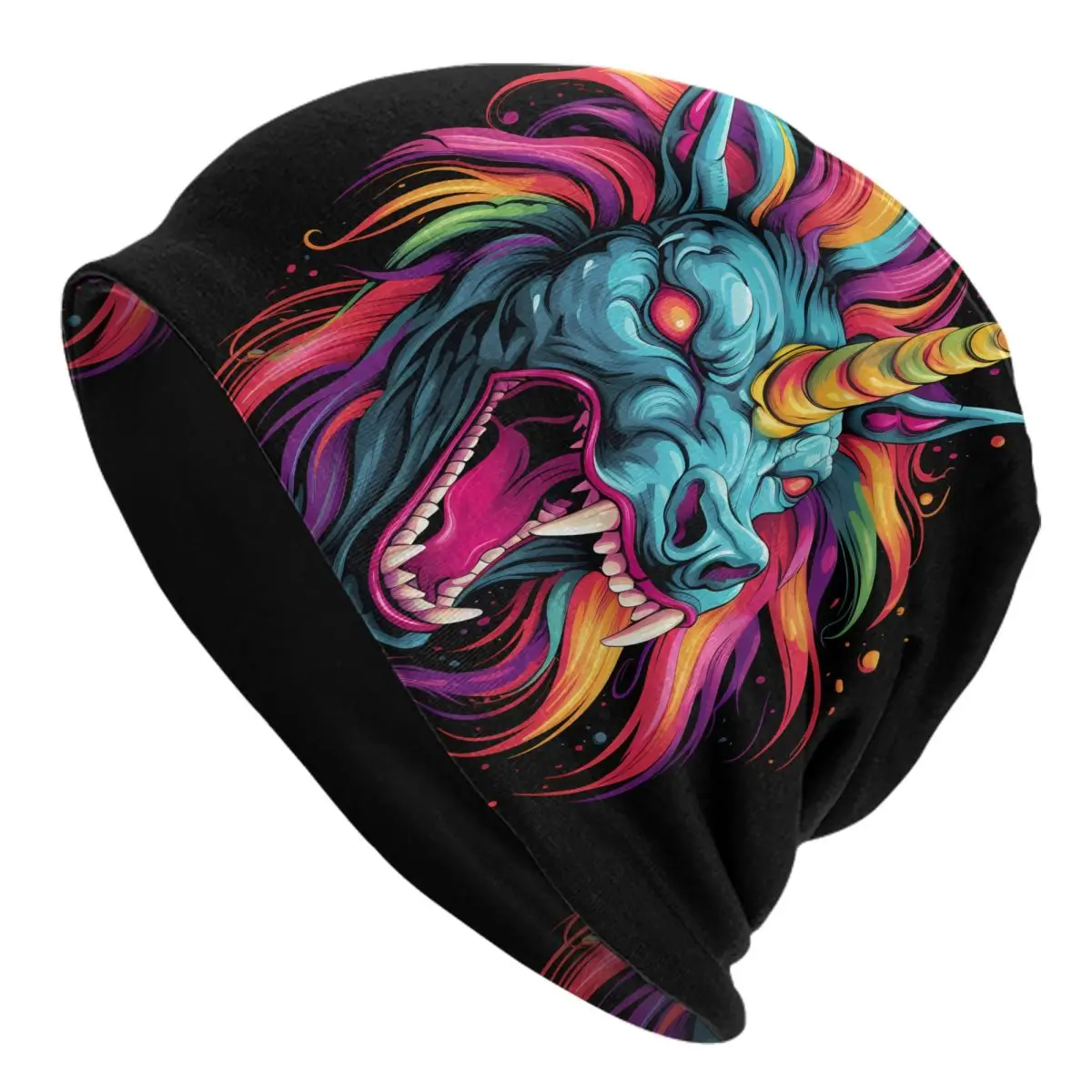 Cool Unicorn Beanie Hats Colorful Animal Bonnet Hats Adult Unisex Trendy Kpop Skullies Beanies Spring Graphic Warm Caps