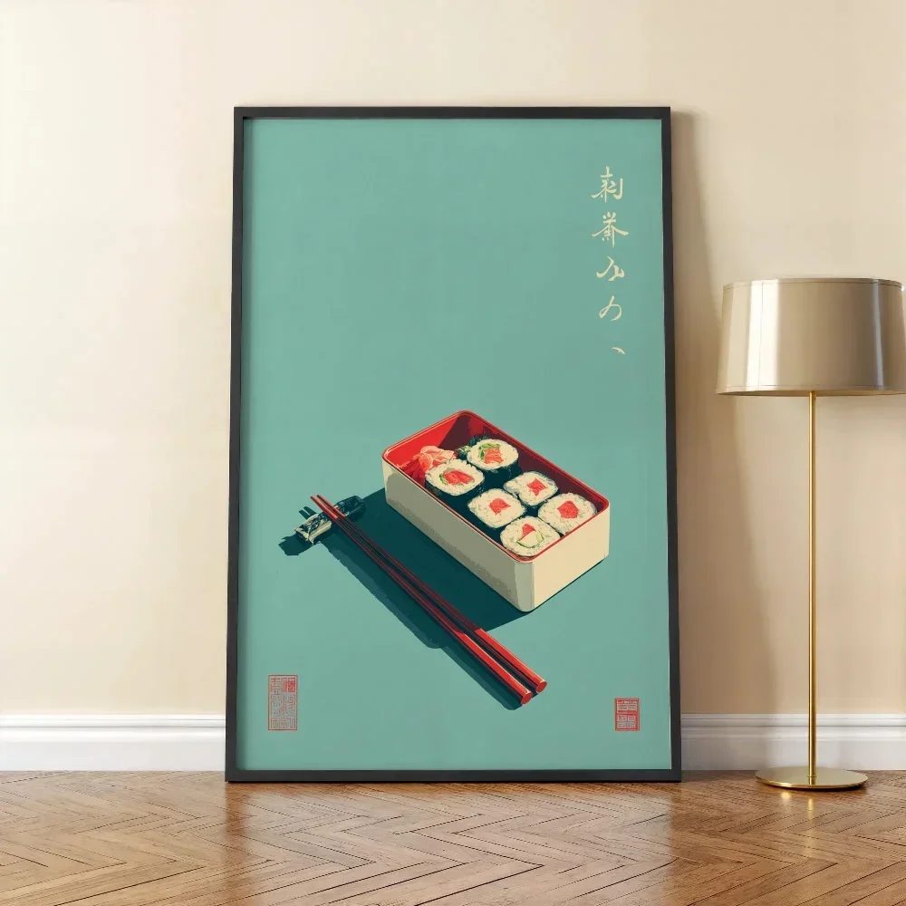 Japanese Retro Food and Drinks Kitchen Bento Box Ramen Whisky Canvas Painting Wall Art Poster Picture Home Decor Mural Cuadros