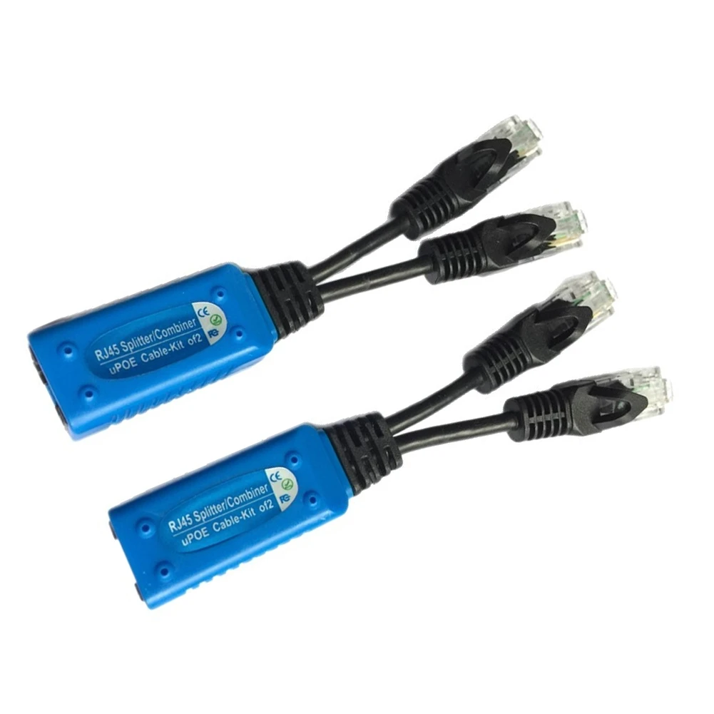 ABIU 1pair RJ45 Splitter Combiner UPOE Cable,POE Adapter Cable Connectors,for Two POE Camera Use One Net Cable