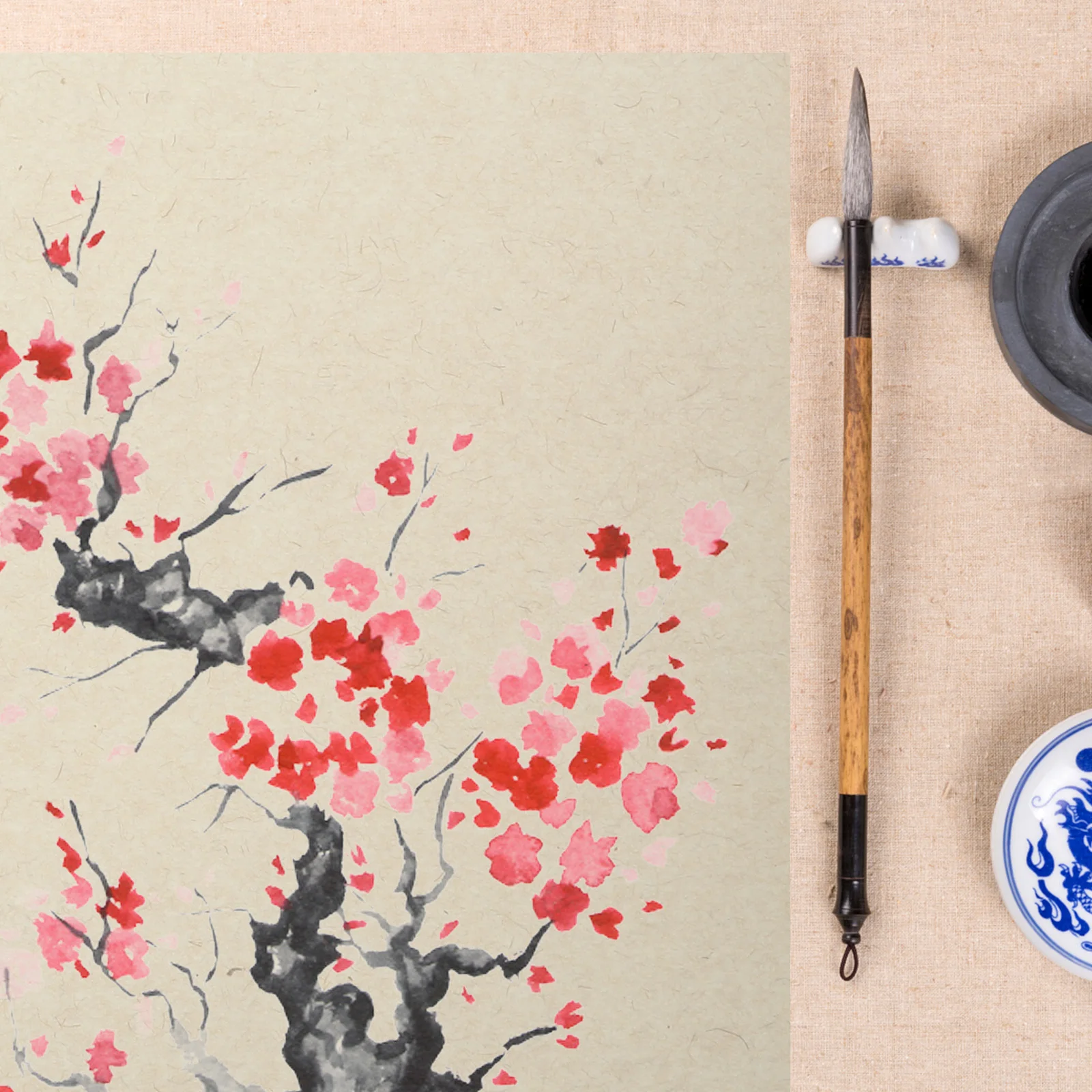 

10 Sheets Beginners Calligraphy Supplies Rectangular Lens Blank Xuan Painting