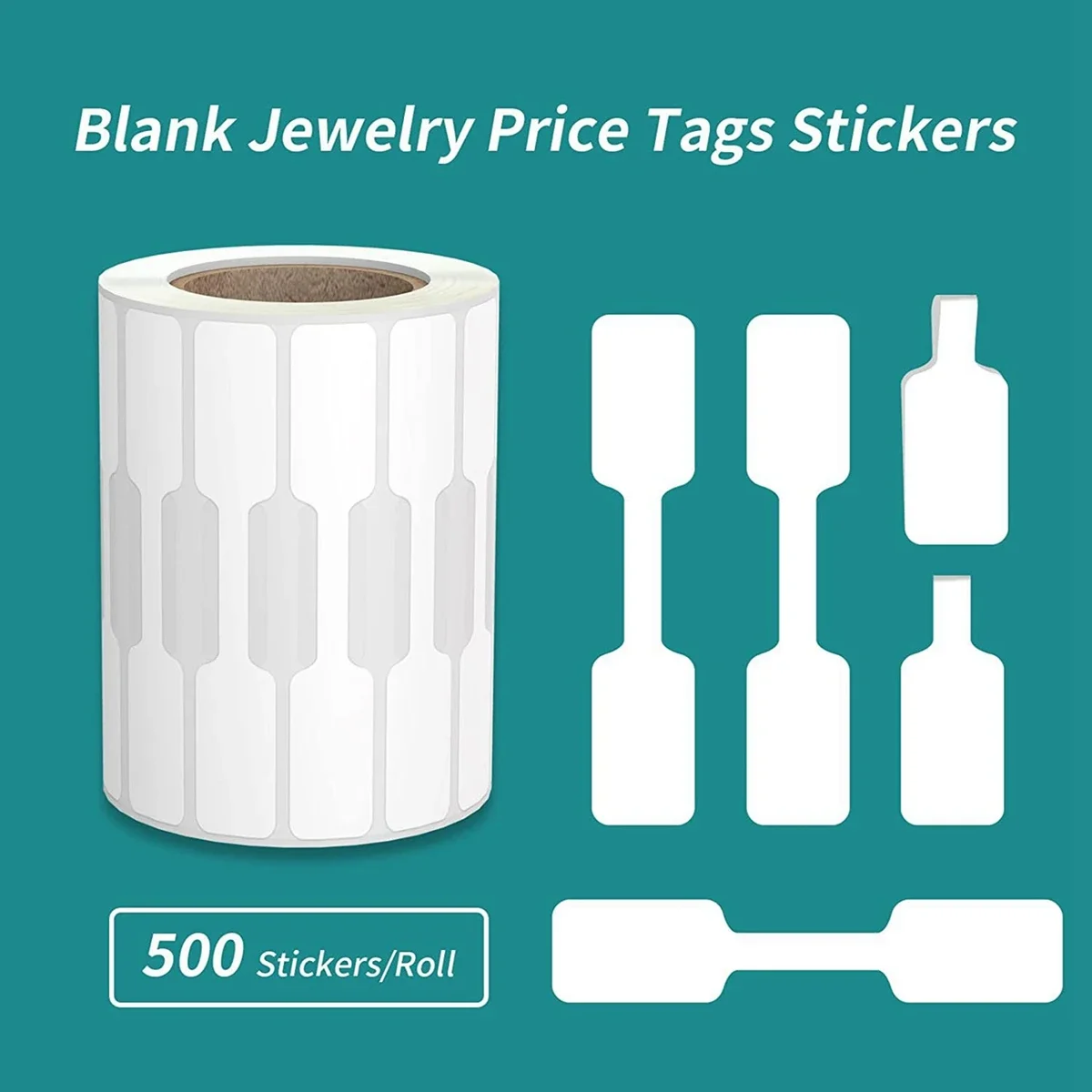 500PCs/Roll Price Stickers Jewelry Price Tags Self Adhesive White Blank Sticker Kraft Paper Ring Necklace Earring Price Label image 3