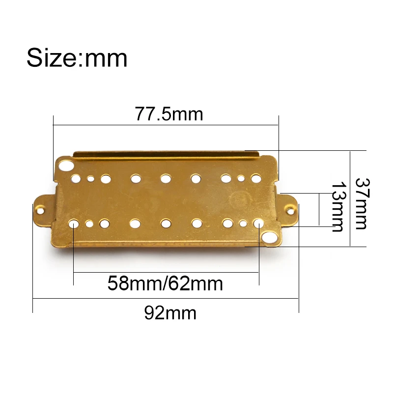 10Pcs Brass Baseplate for 7 String Dual Coil Pickup Brass Humbucker Baseplate 58/62MM Pickup Baseplate Pickup Parts