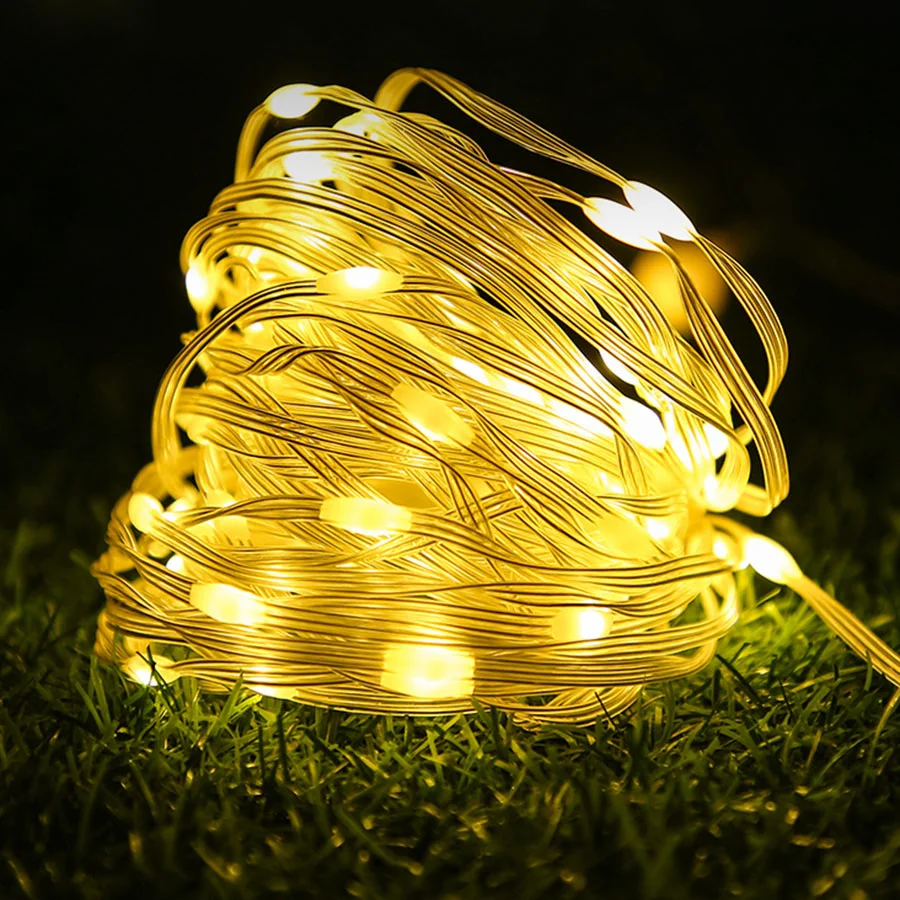 PVC corda luzes para jardim, 100m, 800LED, ultra brilhante, ao ar livre, impermeável, guirlanda de Natal, luzes de fadas, casamento festa decoração