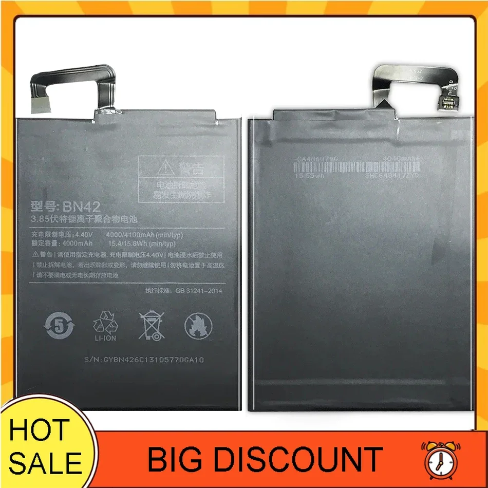 

High Capacity 4100mAh BN42 Mobile Phone Battery For Xiaomi Redmi 4 (2G RAM 16G ROM Edition)
