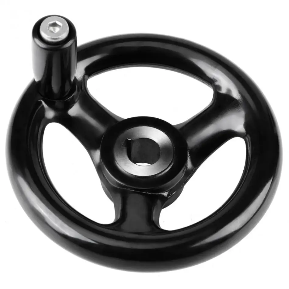 Black Hand Wheel Milling Machine Lathe CNC 3D Printer Spoked Hand Wheel Round Three Handwhee 18x200mm 120mm 12x125mm Tool
