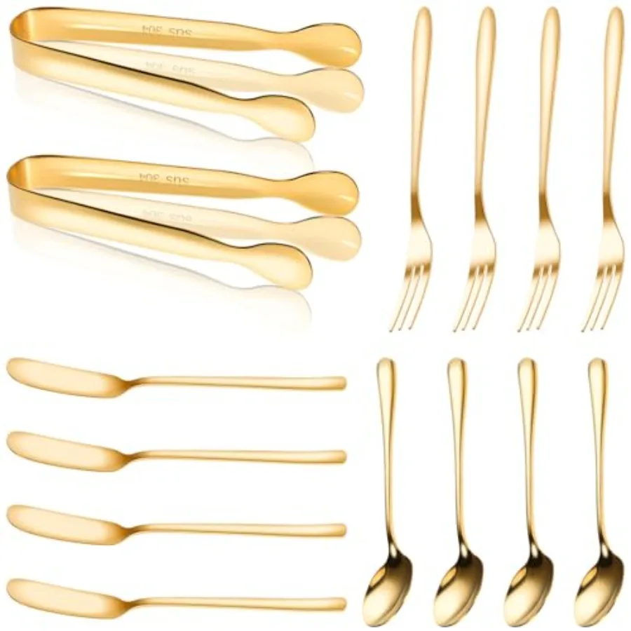 

14 Pieces Cheese Butter Spreader Knives Set with Charcuterie Board Accessories Including Mini Serving Tongs Spoons and Forks Pe