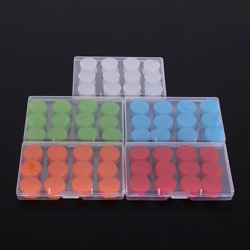 12Pcs Silicone Colorful Ear Plug Sound Insulation Ear Protection Earplugs Anti-Noise Noise Reduction Sleeping Plugs