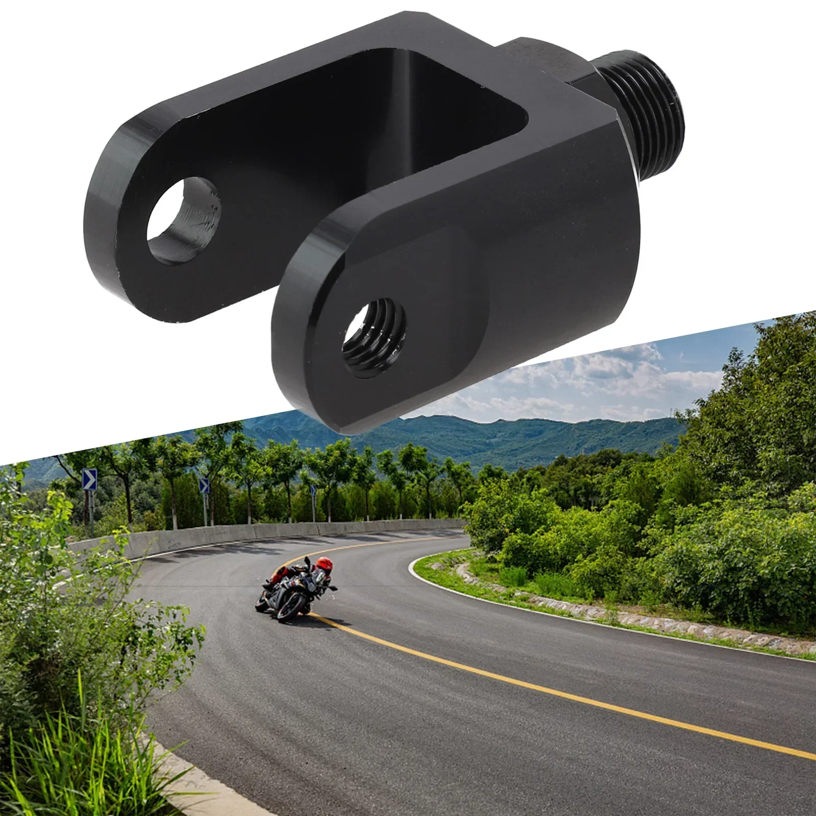 Motorcycle Rear Shock Absorber 27MM Motorcycle Rear Shock Widened Lower Fork Head Round End Adapter Aluminum Alloy Black