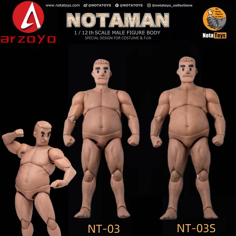 

Notaman NT-03 NT-03S 1/12 Мужская экшн-фигурка среднего возраста с квадратной головкой, суставное тело, 6 дюймов, супер гибкая модель тела мужского солдата