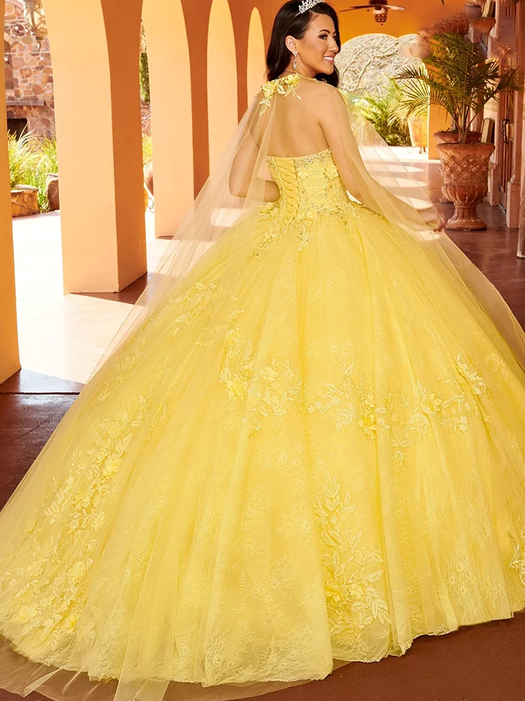 Doymeny-Vestidos De Quinceañeras con apliques De cuentas, Vestidos De encaje De 15 Años, cumpleaños De quinceañera, dulce 16 ساييييي