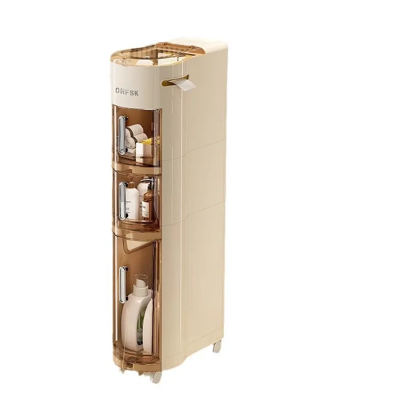 

Toilet crevice storage cabinet drawer toilet narrow crevice locker bathroom ultra-narrow crevice cabinet side cabinet