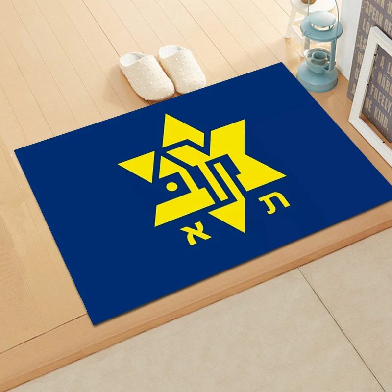 Retro Maccabi Tel Aviv crystal velvet floor pad house carpet door pad modern decorative carpet anti -sliding floor pad 034