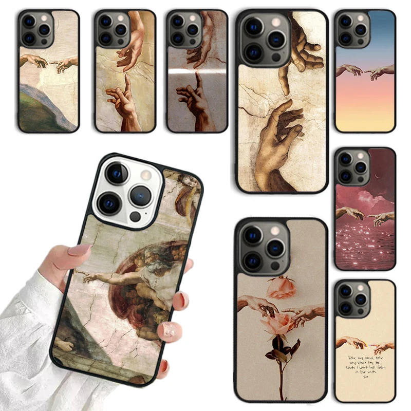 Michelangelo The Creation of Adam Phone Case For iPhone 16 15 14 13 12 Mini 11 Pro Max Plus X XS Max XR Cover coque