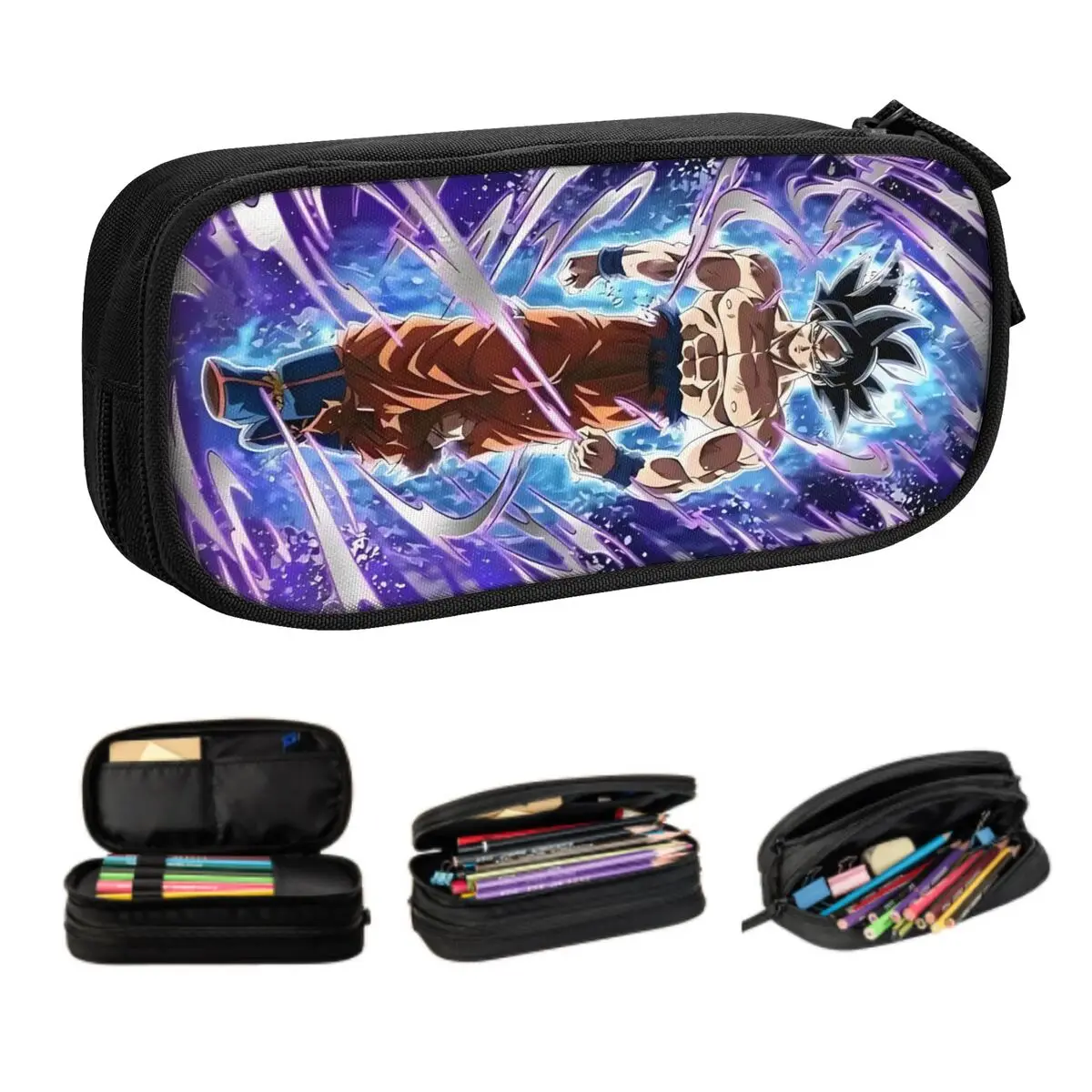 

Custom Kawaii Ultra Instinct Goku Pencil Cases for Girls Boys Anime Characters Large Storage Pen Bag Box School Supplies