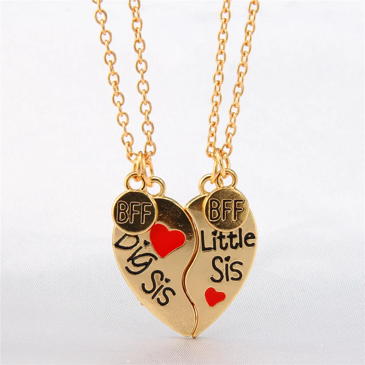 1 set/2PCS creative best friend series heart-shaped splicing ornament good friend love necklace pendant splicing