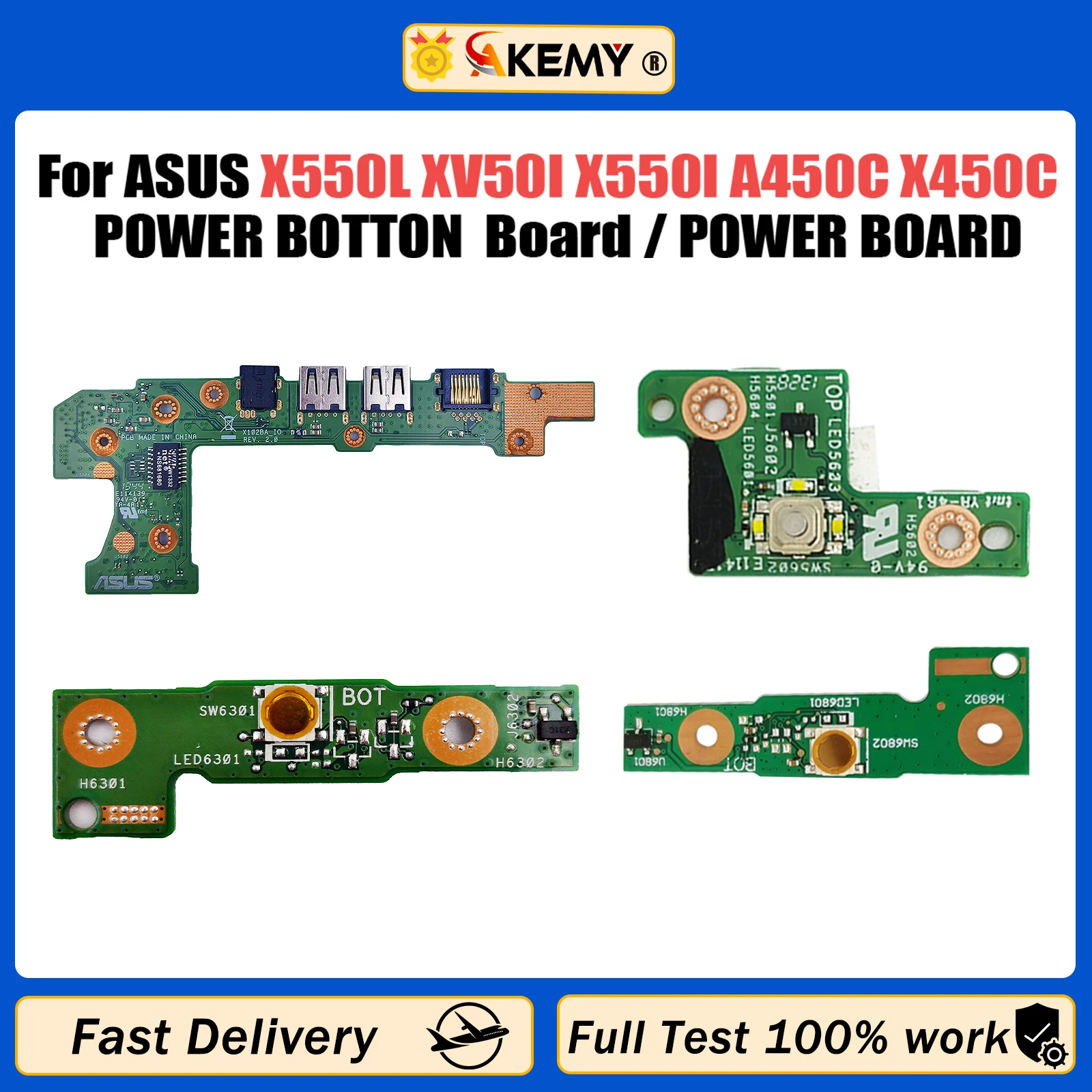 For ASUS X550L XV50I X550I A450C X450C F102B X102B POWER BOTTON SWITCH Board X550LD X550IU X102BA X450CC POWER BOARD