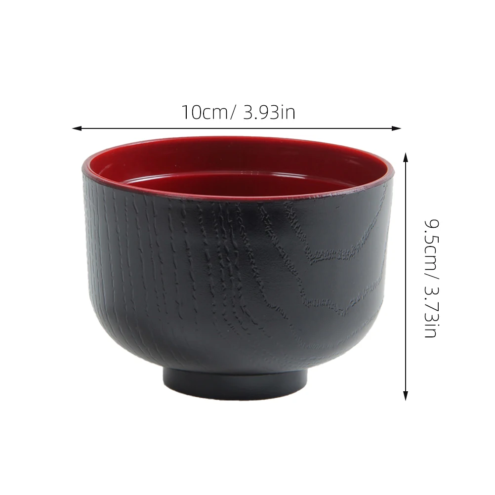 Cuencos pequeños de estilo japonés para sopa Miso Ramen acabado texturizado fácil de limpiar negro apto para lavavajillas a prueba de niños