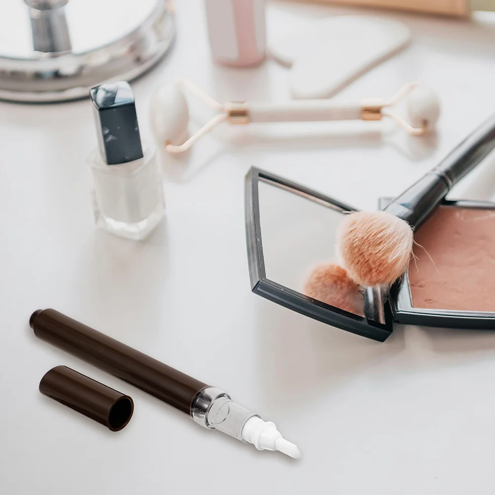 2 szt. Błyszczyk do ust, balsam do ust w pisaku, kolor kawowy, przezroczyste okienko, wielokrotnego użytku, 2 ml, aplikator z pędzelkiem do olejku do paznokci