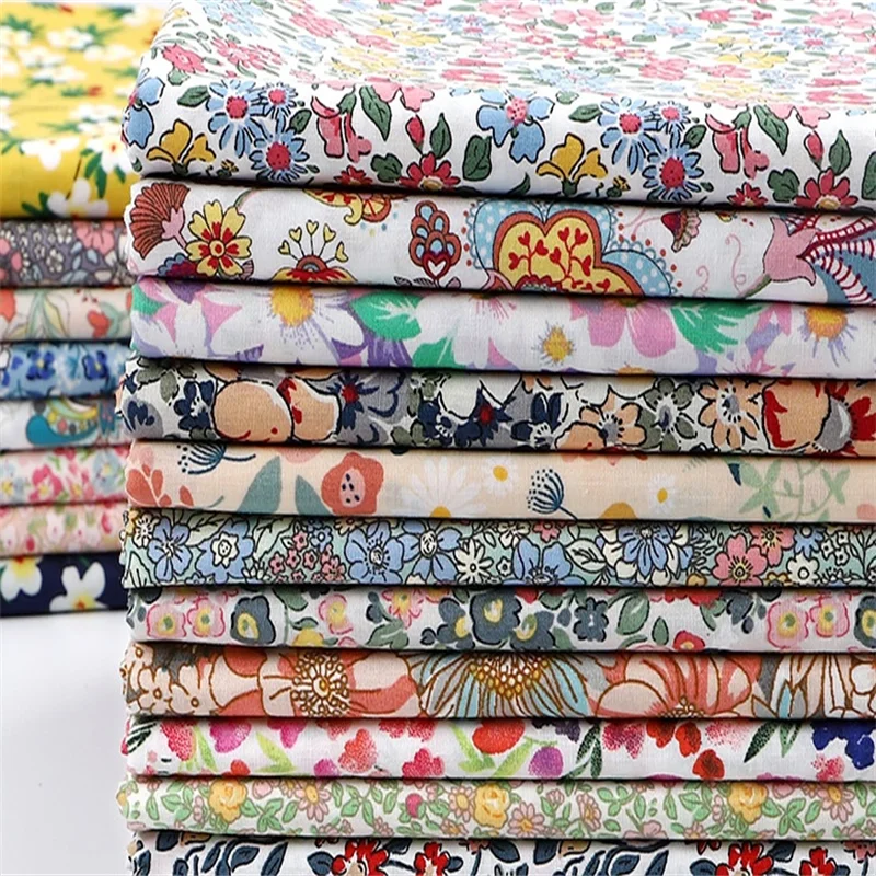 

sweet floral cloth, pure cotton, small and fresh printed girls' dress fabric DIY Cotton Fabrics Fabrics quilting fabric TISSU