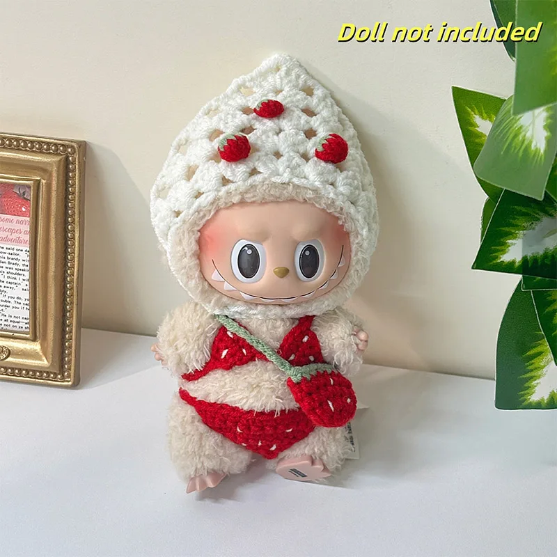 

Cute Fruit Series Bikini Cloth Accessories Suitable For Labubu V1v2v3 Hand Hook Fashion Strawberry Set Creative Outfit Hot New