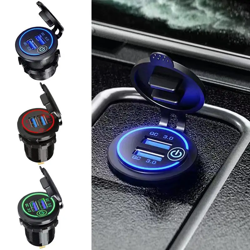 Fast Car Phone Charger Waterproof 2-Ports Mobile Phone Charger 45W Phone Charger Portable Car Charger For Family Travel