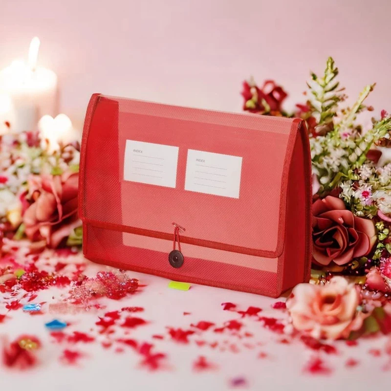 5Pack A4 Plastic File Wallet Envelope Expanding File Folder& Label Pocket Clear Colored Waterproof For Office Home